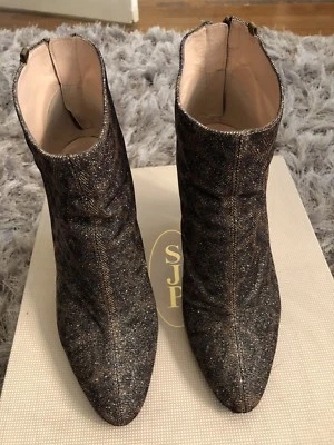 Bota de tornozelo Sarah Jessica Parker~ SJP~ Minnie glitter/leopardo ~ 37,5 - Imagem 1 de 4