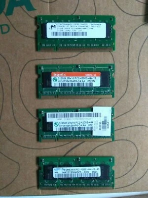 MEMORIA PORTATIL SODIMM 512MB PC2-4200S. DDR2-533MHz. VARIAS MARCAS - Imagen 1 de 2