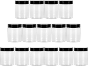 Clear Plastic Jars With Lids 12 Pack 250ML BPA Free Container Storage jars UK - Picture 1 of 6