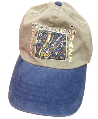 COBRA NEW ORLEANS GORRA SOMBRERO HOMBRE BOURBON STREET JAZZ SAXOFÓN AZUL BEIGE CORREA TRASERA Foto 1 de 4