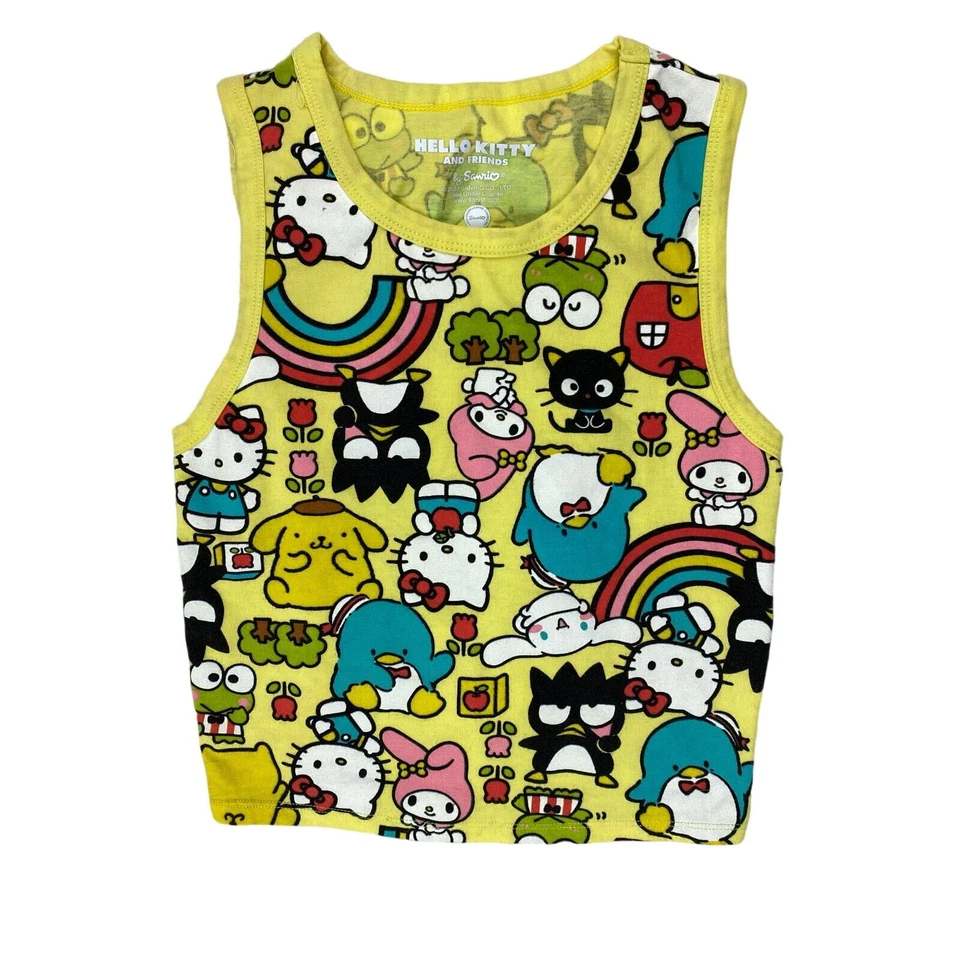 Hello Kitty and Friends by Sanrio Kids Size S Yellow Colorful Character Tank Top - Image 1 of 4