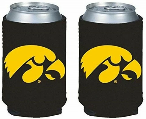 Iowa Hawkeyes 2-Pack CAN Neoprene Beverage Insulator Holder Cooler University of Cover