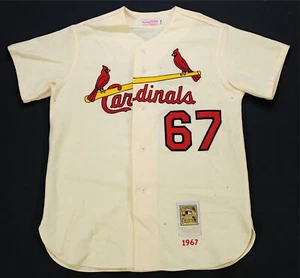 Rare VTG MITCHELL & NESS St. Louis Cardinals 1967 Sewn Baseball Jersey 90s SZ 48 - Picture 1 of 12