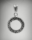 Stylish Sterling Silver Pendant Genuine Solid Hallmarked 925 Circle Meanders 