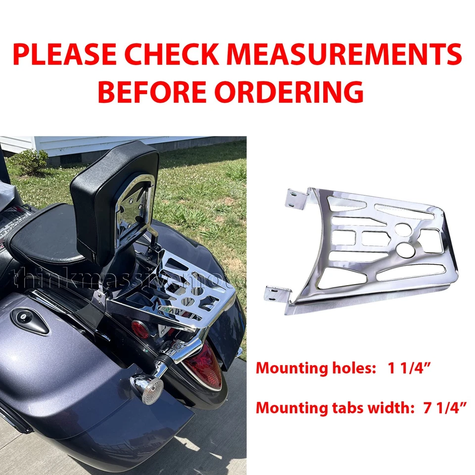 1998-up Yamaha V Star V-Star 1100 / 650 Rear Luggage Rack Carrier Chrome - Image 1 of 4