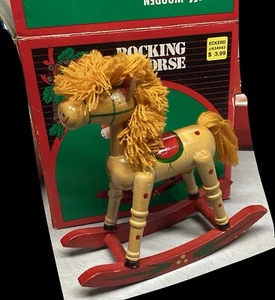 Wooden Vintage Rocking Wood Horse 7" L 7" H 2.1" W Eckerd Drug Christmas - Picture 1 of 10