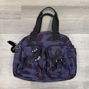 Kipling Defea Handtasche Größe M Lila Blumen Blumen Davina Monkey Bag - Bild 1 von 10