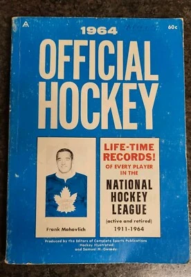 1964 Official Hockey NHL Guide Stat & Record Frank Mahovlich Cover Nice Cond - Image 1 of 2