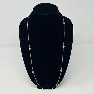 Collar Estación Kate Spade Oro Rosa Corte Norte Pavé Disco Dispersión Collar Foto 1 de 4