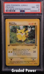 Promo Pikachu Jungle 1st Ed. W Stamp PSA 8 (8675) 60/64 Pokemon - Picture 1 of 1