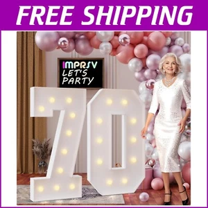 DIY 4FT Marquee Numbers 70 Lights – Ideal for Celebrations & Photo Backdrops - Picture 1 of 8