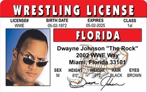Dwayne Johnson,The Rock Drivers License 3.4” X  2.2” Laminated ID Card. - Picture 1 of 2