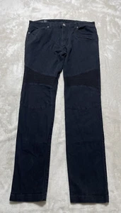 Armani Exchange A/X Jeans Herren 34x32 schwarz Biker Moto schmale Passform Jambe Reißverschlusstaschen - Bild 1 von 13
