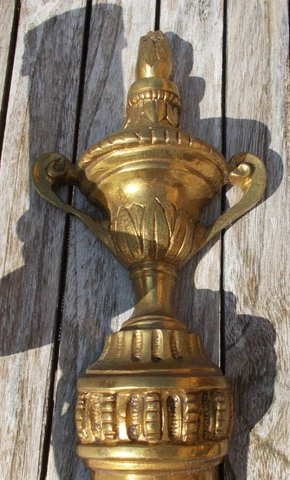Antique large Louis XVI style gilt-bronze/brass wall sconces Cover