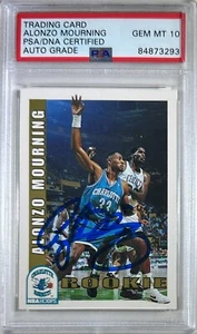 Alonzo Mourning auto 1993 Sky Box RC GEM Mint 10 Charlotte Hornets PSA Encap - Picture 1 of 3