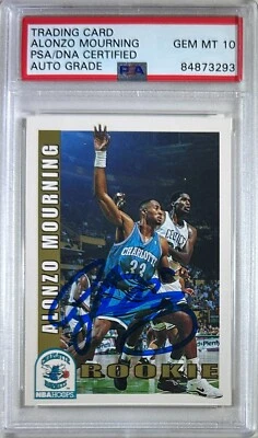 Alonzo Mourning Auto 1993 Sky Box RC Gema Como Nuevo 10 Charlotte Hornets PSA Encap Foto 1 de 3