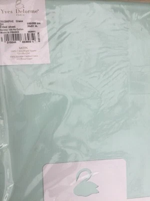 SÁBANA BAJERA SATINADA LUJO 90/205 CMS YVES DELORME TRIOMPHE GLACE Foto 1 de 2
