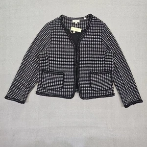 Max Studio London Tweed Blazer Women's Large Black Quiet Luxury Old Money NWT - Picture 1 of 16