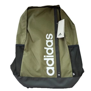 Adidas Bag Linear Backpack Green / Black 20 Litres School Gym Adjustable New - Picture 1 of 4