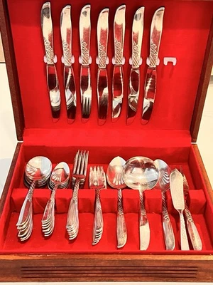 Wm Rogers Wildwood I Always Silver Overlaid Oneida LTD cubiertos 43 piezas caja Foto 1 de 4