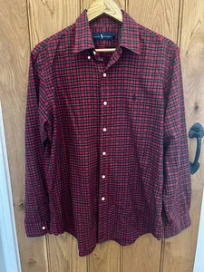 "Camisa Ralph Lauren tartán a cuadros roja talla grande 48"" manga larga" - Imagen 1 de 7