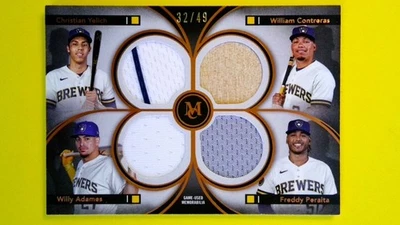 2024 Topps MC- Contreras, Yelich, Peralta, Adames Quad Patch /49 #FPQR-YCAP - Image 1 of 2