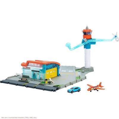 Matchbox Airport Takeoff Adventure Playset com brinquedo fundido Audi carro e avião - Imagem 1 de 4