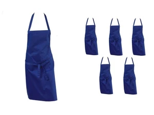 Aprons 5 Pack or Single Blue Adults 28 x 32in Bib Bistro Chef Waiter Pinny - Picture 1 of 5