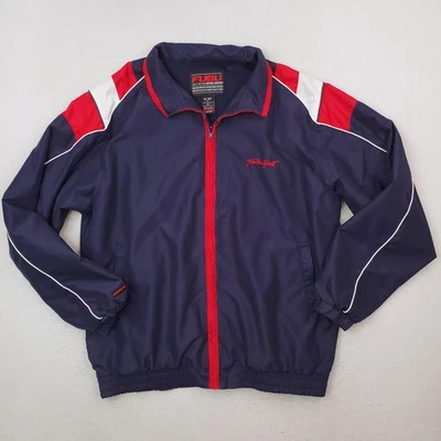 FUBU Jacket Mens XL Navy Blue Red White Full Zip Windbreaker Sport Hip Hop 90s - Image 1 of 4
