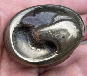 A VERY RARE SMALL SIZED PYRITE GOLDEN POLISHED AMMONITE WHITBY FOSSIL NODULE - Picture 1 of 11