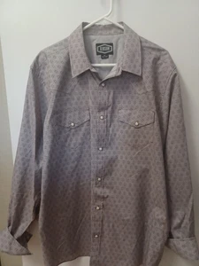 Gibson Trading Co. Herren XL grau Print Langarm Pearl Snap Shirt top - Bild 1 von 10
