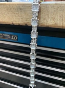 Mens bracelet 14k Gold 6.3ct Of Diamonds - Picture 1 of 5
