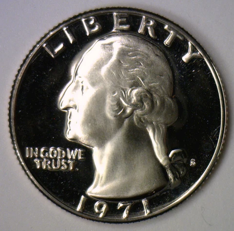1971 S CLAD Proof Washington Quarter 25c Coin Twenty Five Cents 25c Cover