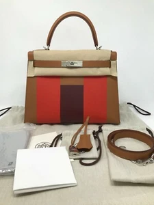 100 % authentische Hermes Kelly II Sellier 28 H Tasche AA Gold/Capucine/Rot H - Bild 1 von 12