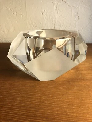 VIDRIO CRISTAL GLACIAR HIELO SPODE Bowl Mediados de Siglo Moderno CUBISTA ABSTRACTO Foto 1 de 4