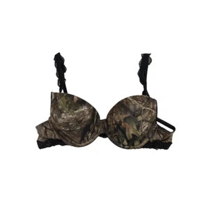 Mossy Oak Camo Black Lace Padded Bra - Camouflage Lace Lingerie - Picture 1 of 1