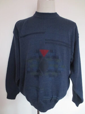 Angelo Litrico C&A  Rundhals Jaquard Muster Pullover XL 54/56/58 dunkelblau /Nu - Bild 1 von 4