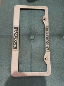 OLE MISS UNIVERSITY MISSISSIPPI HOTTY TODDY Rebels Pewter License Plate Holder - Picture 1 of 3