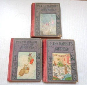 KONVOLUT 3 ALTE PETER RABBIT BÜCHER COPYRIGHT 1921/1923 - GROBER ZUSTAND - Bild 1 von 18