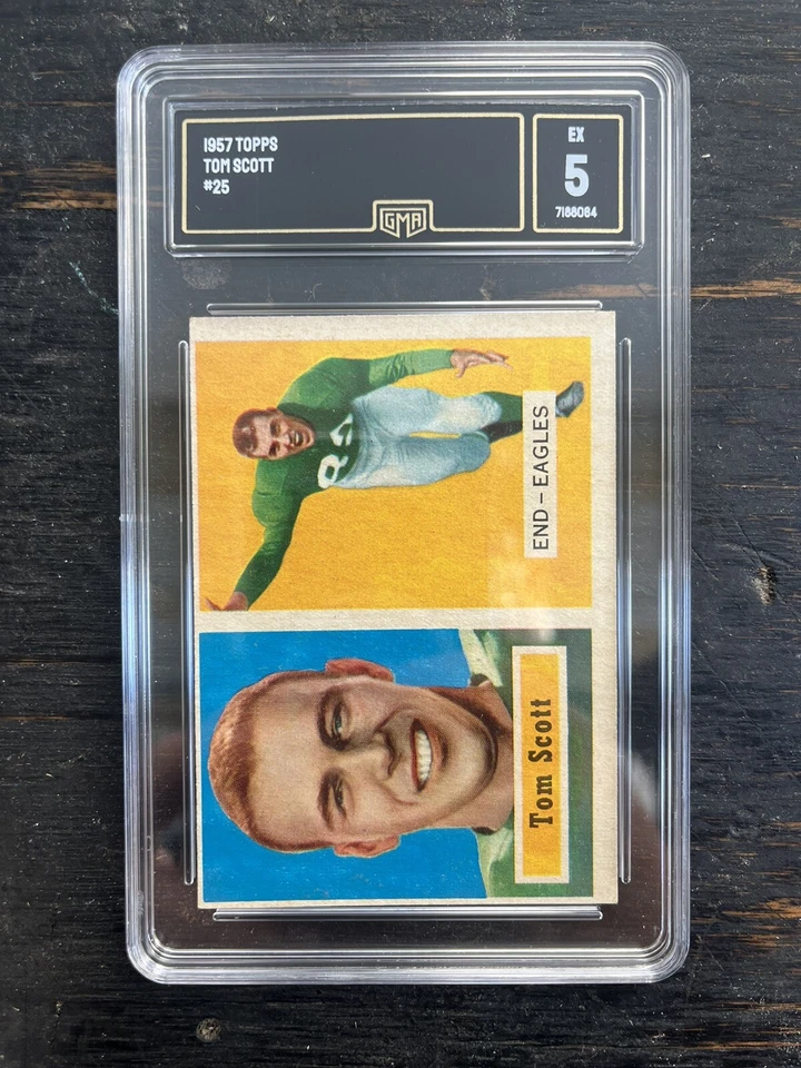 1957 Topps Football Card  #25  Tom Scott  GMA 5 EX Rated - RARE - Philadelphia - Image 1 of 1