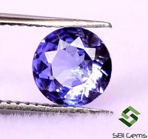 0.53 Cts Certified Natural Tanzanite Round Cut 5.50 mm Faceted Loose Gemstone - Picture 1 of 7