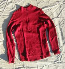 Long Sleeve Wool Cycling Jersey with Zip Neck - Men's Burgundy - Large #403