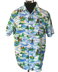 Camisa Coastal CSTL Para Hombre Talla Grande Multicolor Hawaiana Tropical Island Informal - Imagen 1 de 12