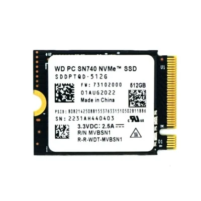 WD SN740 512GB M.2 2230 SSD NVMe PCIe4x4 For Steam Deck ASUS ROG Flow X Laptop - Image 1 of 4
