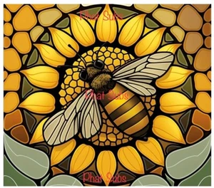 20 oz envoltura de vaso de sublimación abejorro girasol listo para presionar transferencia de calor - Imagen 1 de 1