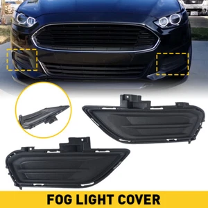 2Pcs Driver & Passenger Side Fog Cover Light Fit For 2013-2016 Ford Fusion Black - Picture 1 of 9