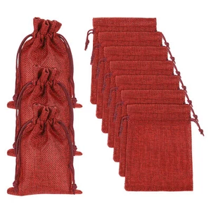 20 Pcs Burlap Bags with Drawstring, 4 x 5.5 Inch Favor Sacks, Burgundy - Picture 1 of 7