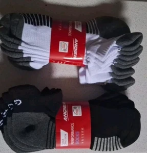 6 x Anqier 7 Performance Socks Gr. 39-42 Sneakersocken Sportsocken schwarz/weiss - Bild 1 von 1