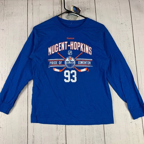Ryan Nugent-Hopkins 93 Edmonton Oilers Reebok Medium Sweatshirt New Youth Cover