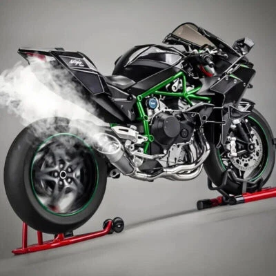 1:6 Kawasaki H2R Bootable Sprayable Dynamic Alloy Metal Diecast Motorcycle Model - Image 1 of 4